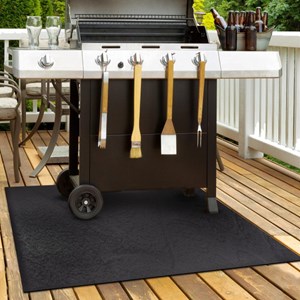 Tapis bbq, atelier, garage et maison 80x120 cm en caoutchouc gris