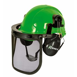 Casque de protection 3 en 1 visière grillagée oreillettes antibruit