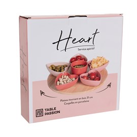 Service apéritif 6 pièces heart 31,5 cm