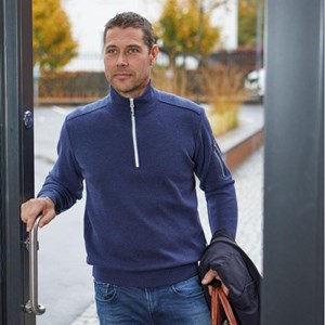 Ivanhoe cardigan hadar demi-zip graphite L