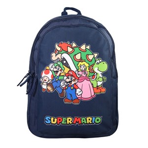 Bagtrotter - super mario - sac à dos scolaire - marine -  2 compartiments