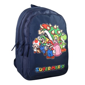 Bagtrotter - super mario - sac à dos scolaire - marine -  2 compartiments