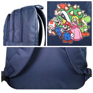 Bagtrotter - super mario - sac à dos scolaire - marine -  2 compartiments
