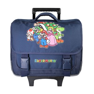 Bagtrotter - super mario -  cartable 38cm  - cartable à roulettes - marine -