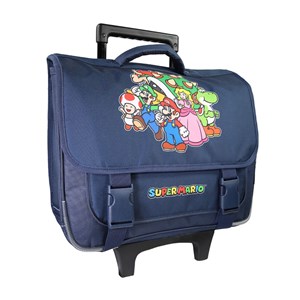 Bagtrotter - super mario -  cartable 38cm  - cartable à roulettes - marine -