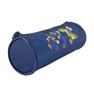 Bagtrotter - super mario - trousse scolaire ronde - marine - 1 compartiment