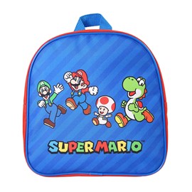 Bagtrotter - super mario - sac à dos scolaire goûter 24 cm - rouge et bleu -
