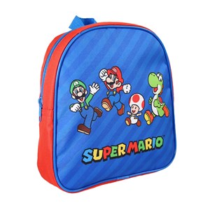 Bagtrotter - super mario - sac à dos scolaire goûter 24 cm - rouge et bleu -