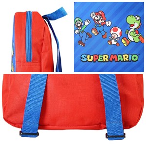 Bagtrotter - super mario - sac à dos scolaire goûter 24 cm - rouge et bleu -