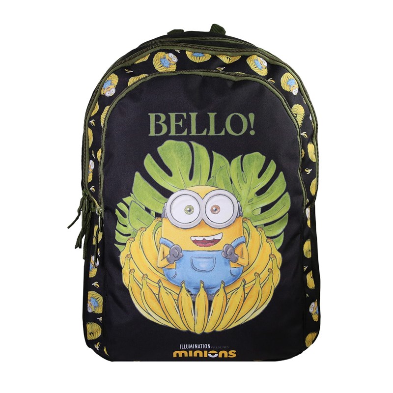 Bagtrotter - les minions - sac à dos scolaire - noir - 2 compartiments