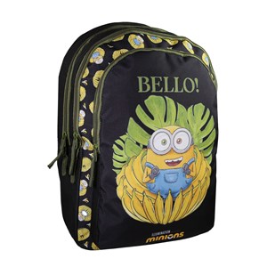 Bagtrotter - les minions - sac à dos scolaire - noir -  2 compartiments