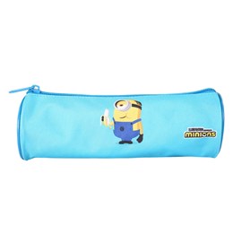 Bagtrotter - les minions - trousse scolaire ronde - turquoise - 1 compartiment