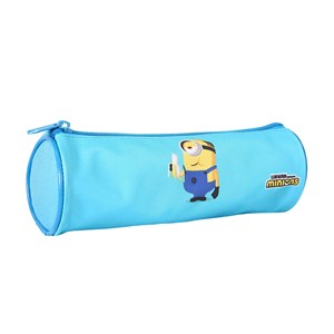 Bagtrotter - les minions - trousse scolaire ronde - turquoise - 1 compartiment