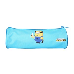 Bagtrotter - les minions - trousse scolaire ronde - turquoise - 1 compartiment