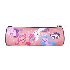 Bagtrotter - my little pony - trousse scolaire ronde - rose - 1 compartiment