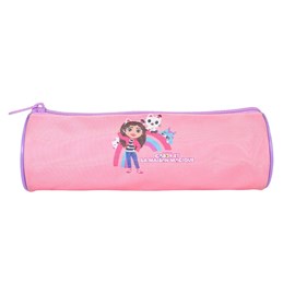 Bagtrotter - gabby et la maison magique -trousse scolaire ronde - rose pâle -