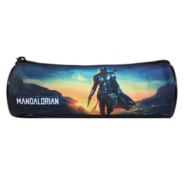 Bagtrotter trousse scolaire ronde star wars &nbsp; the mandalorian noir
