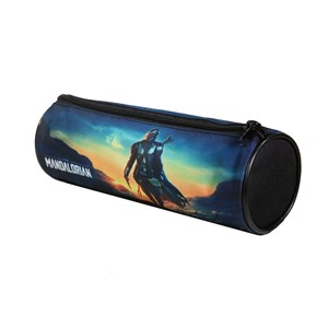 Bagtrotter trousse scolaire ronde star wars &nbsp; the mandalorian noir