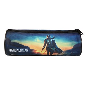Bagtrotter trousse scolaire ronde star wars &nbsp; the mandalorian noir
