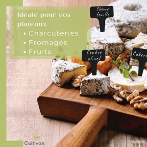 120 étiquettes noires jardin à planter en plastique + marqueur