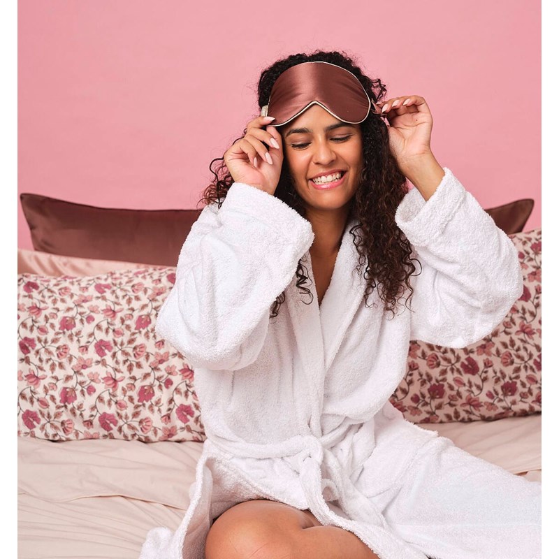 Masque de sommeil en soie moka