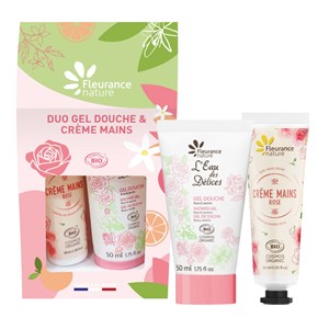 Duo gel douche et crème mains rose