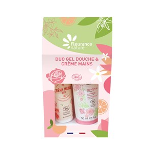 Duo gel douche et crème mains rose
