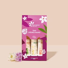 Trio crèmes mains amande rose jasmin