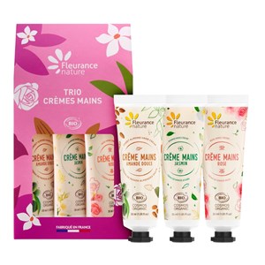Trio crèmes mains amande rose jasmin