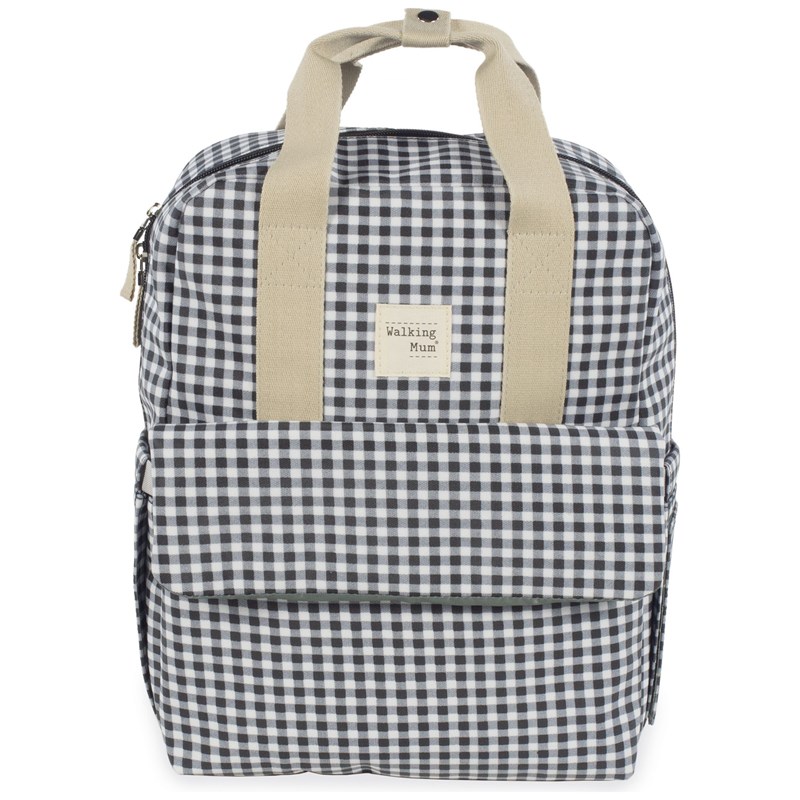 Sac à dos à langer i love vichy noir