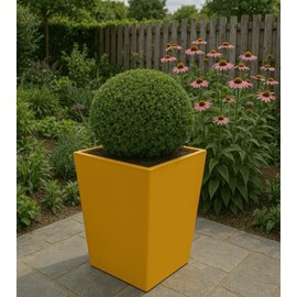 Jardinière carré en métal  - jaune miel