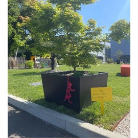Jardinière en acier grande taille - rouge brun