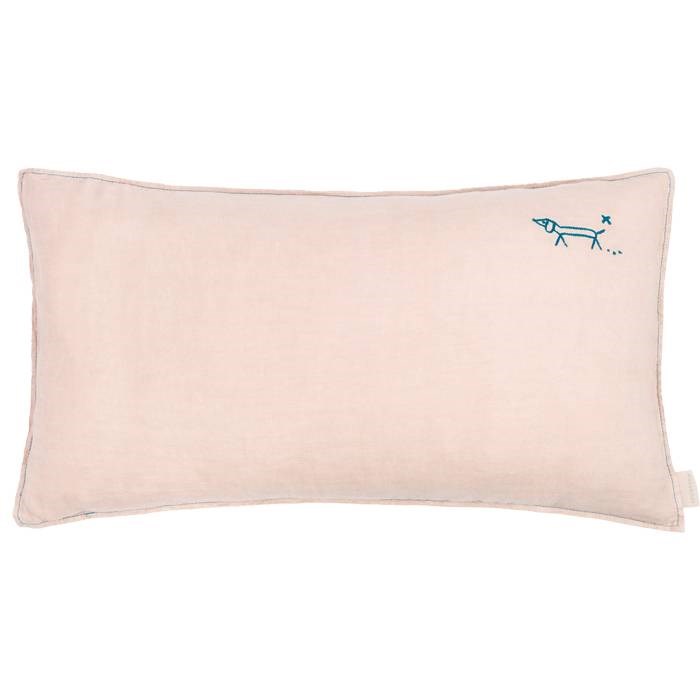 Nobodinoz coussin 50 x 30 cm brodé lin f