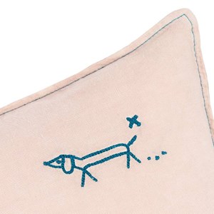 Nobodinoz coussin 50 x 30 cm brodé lin f