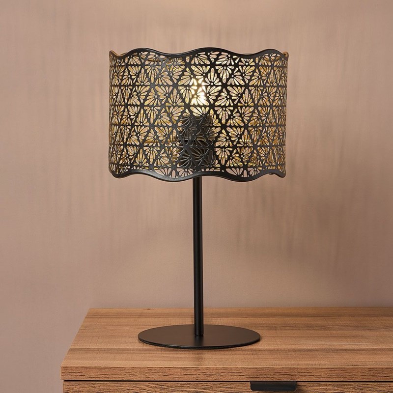 Lampe noire et dorée