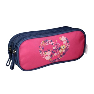 Bagtrotter trousse scolaire 2 compartiments phileas rose