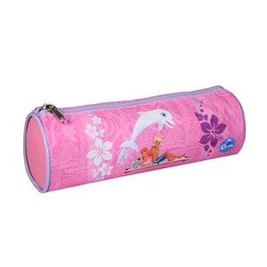 Bagtrotter trousse scolaire ronde oum le dauphin rose