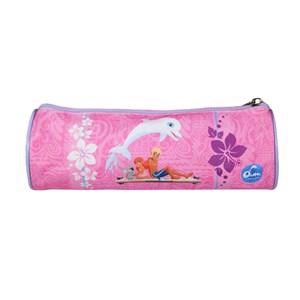 Bagtrotter trousse scolaire ronde oum le dauphin rose