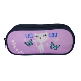 Bagtrotter trousse scolaire 2 compartiments lili lou violet