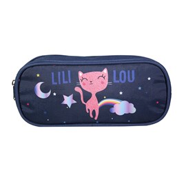 Bagtrotter trousse scolaire rectangulaire lili lou bleu