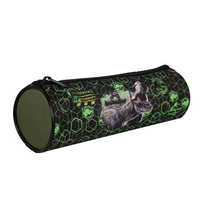 Bagtrotter trousse scolaire ronde jurassic world vert