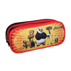 Bagtrotter trousse scolaire 2 compartiments kung fu panda rouge