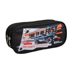 Bagtrotter trousse scolaire 2 compartiments fast and furious noir