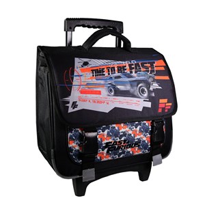 Bagtrotter cartable à roulettes 38 cm fast and furious noir