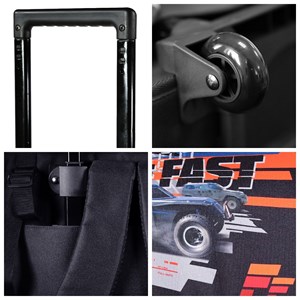 Bagtrotter cartable à roulettes 38 cm fast and furious noir