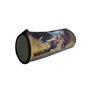 Bagtrotter trousse scolaire ronde star wars &nbsp; the mandalorian grise