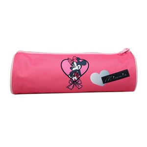 Bagtrotter trousse scolaire ronde minnie rose noeud