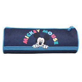 Bagtrotter trousse scolaire ronde mickey bleue rayures