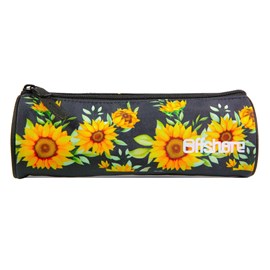Bagtrotter trousse scolaire ronde offshore noir tournesols