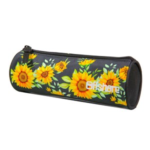Bagtrotter trousse scolaire ronde offshore noir tournesols